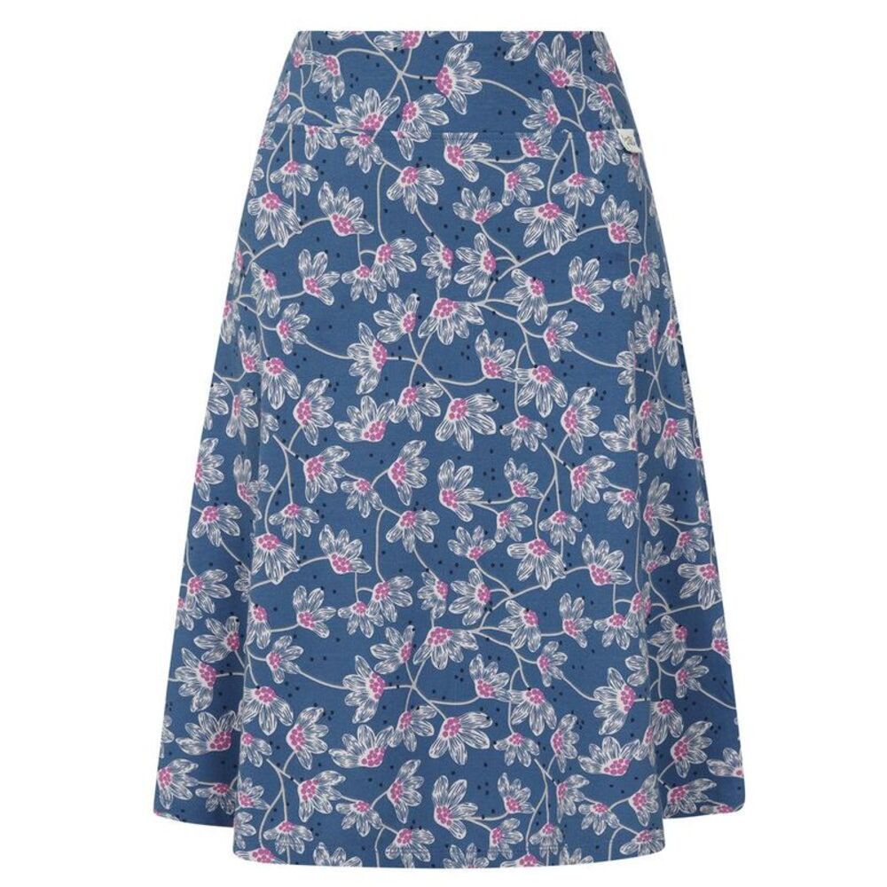 Lazy Jacks Womens/Ladies Wildflower Jersey Midi Skirt / Blue/Pink